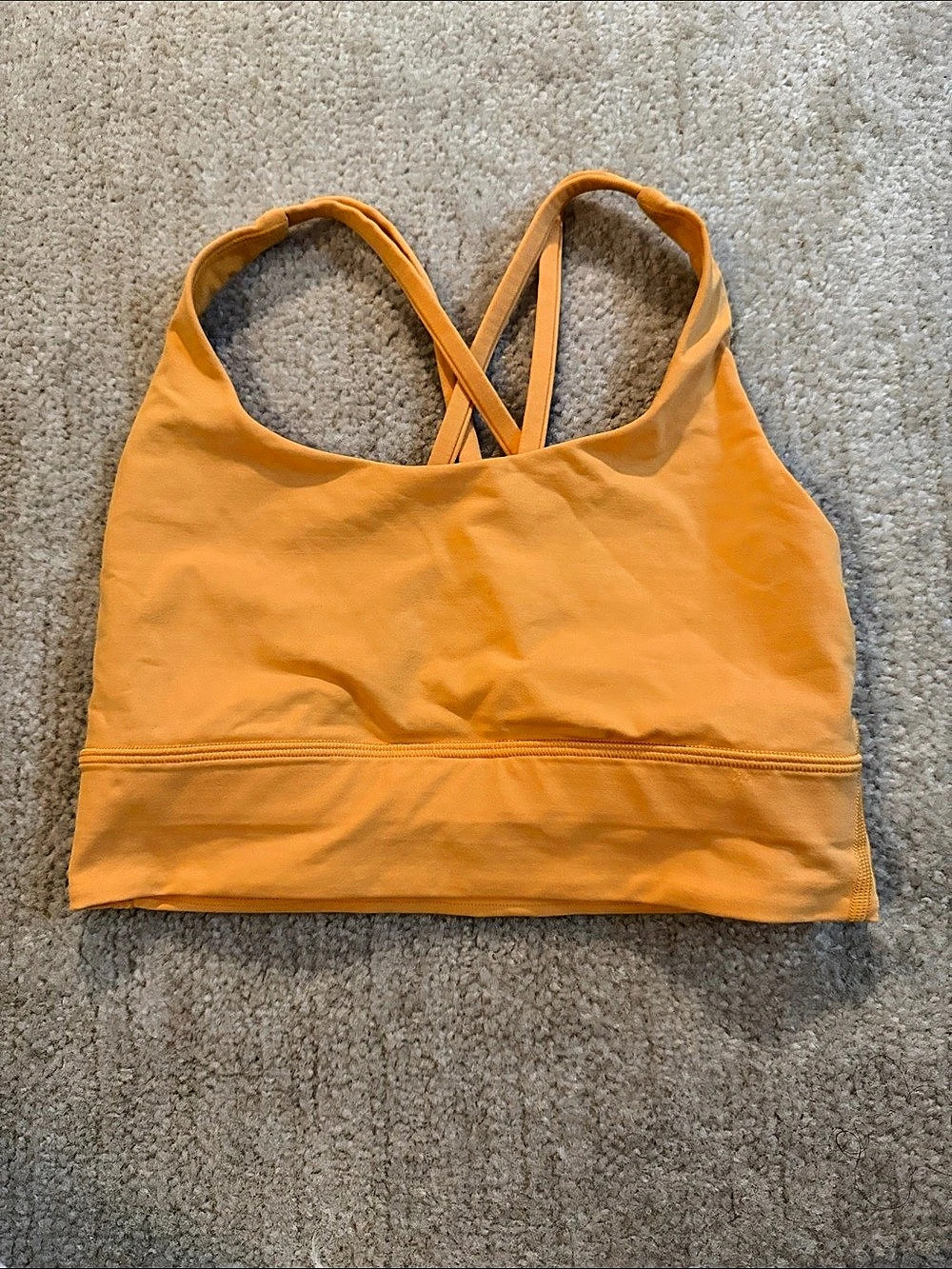 lululemon Energy Longline Bra Orange Athletic Crop Top